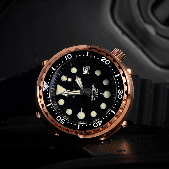 heimdallr pvd rose gold tuna dive watch heimdallr pvd rose gold tuna dive watch